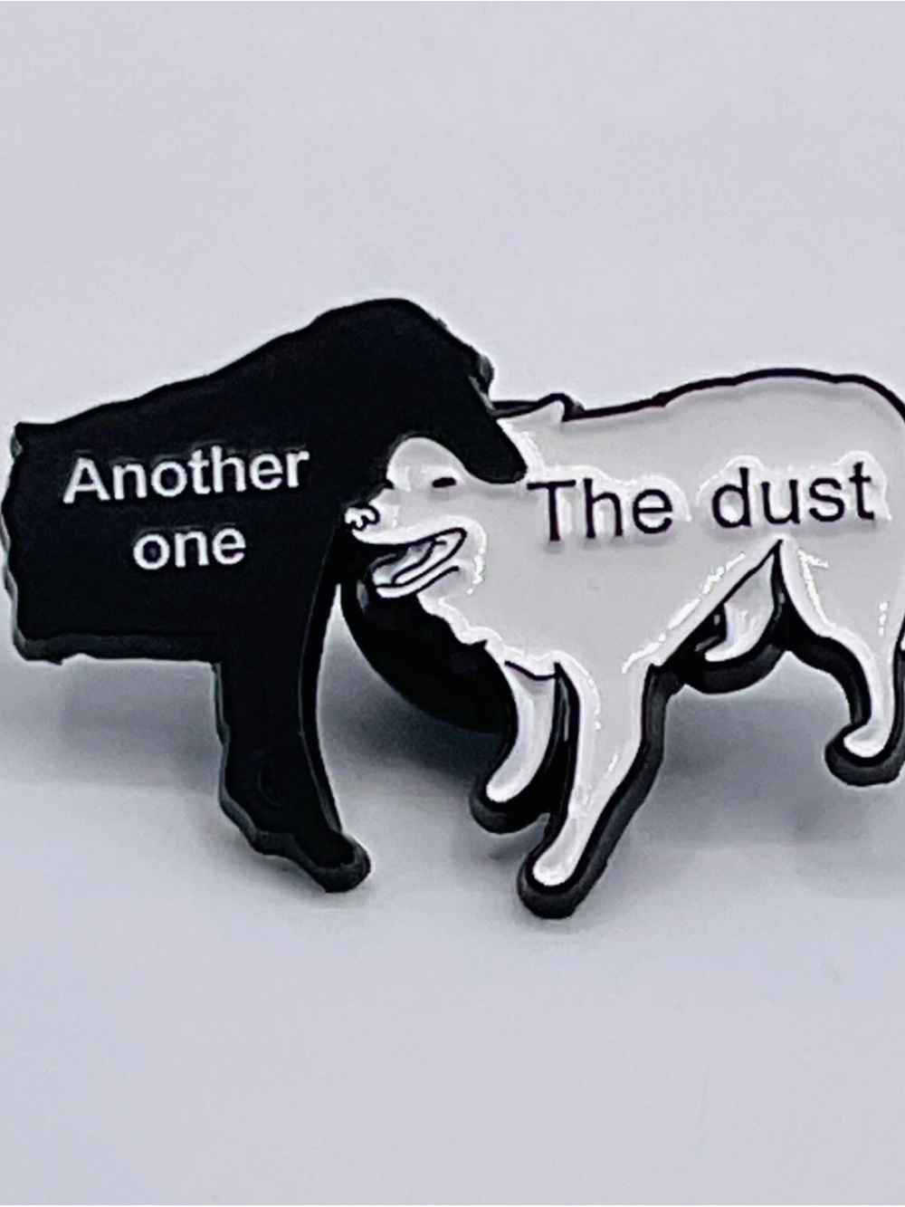 Black & White Dog Enamel Pin Another One Bites The Dust Queen New Rock Band 70s